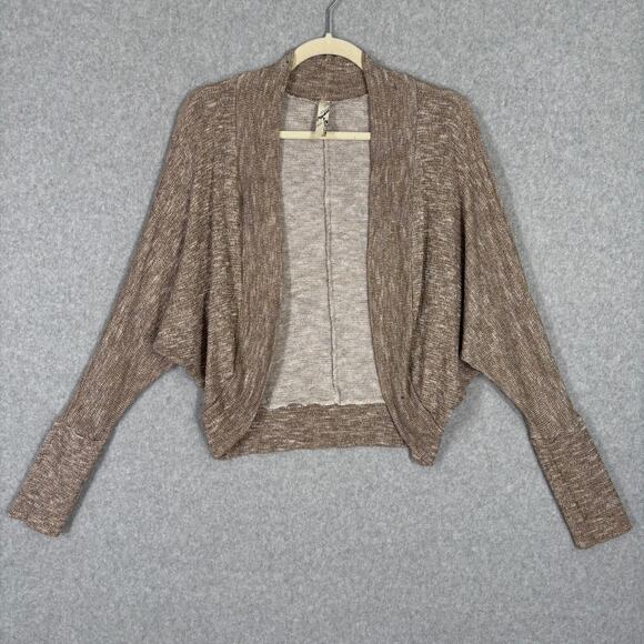 Promesa Cardigan Sweater Womens Medium Metallic Open Marled Grandpa Neutral Thin - Picture 1 of 9
